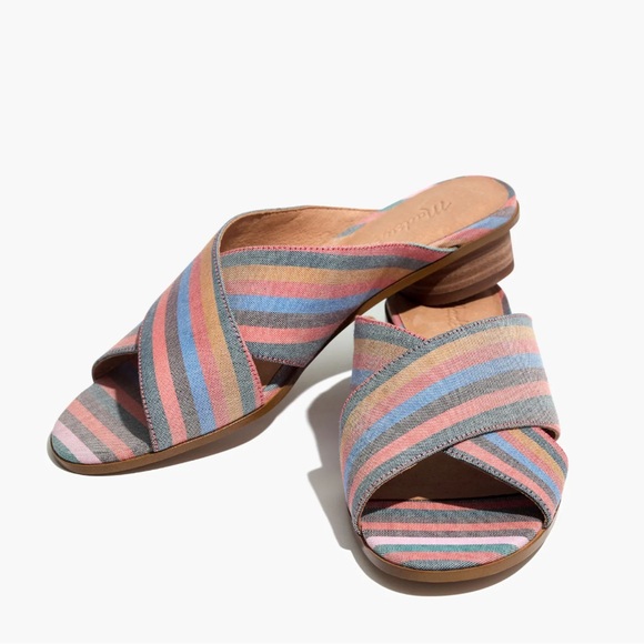 MADEWELL THE RUTHIE CRISSCROSS MULE IN RAINBOW STRIPS - Picture 4 of 8